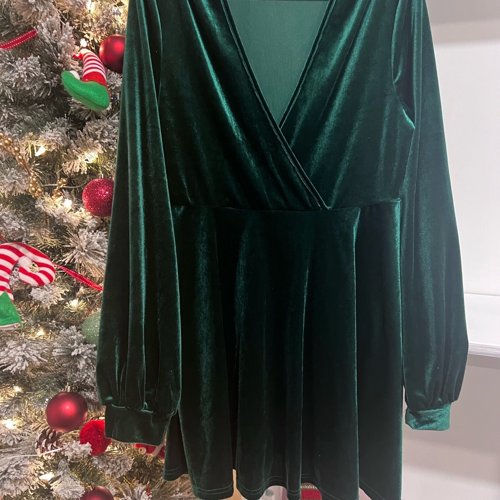 Beautiful Emerald Green Velvet dress.